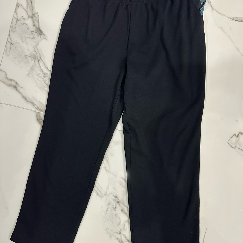 Lands' End Petite Sport Knit Black Straight Leg Pant - NWOT Sz. M-Petite - Picture 4 of 10